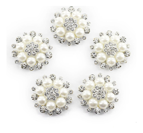 8 X 5pcs Crystal Flower Button Dress Craft Adornos De