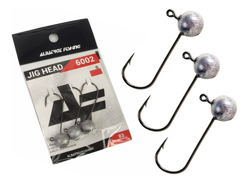 Jig Head Albatroz 6002 Black N° 4/0 (14gr) - 3 Unidades