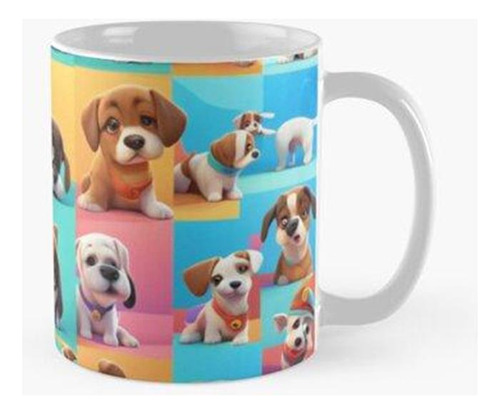 Taza X4 Lindo Collage De Cachorros Calidad Premium