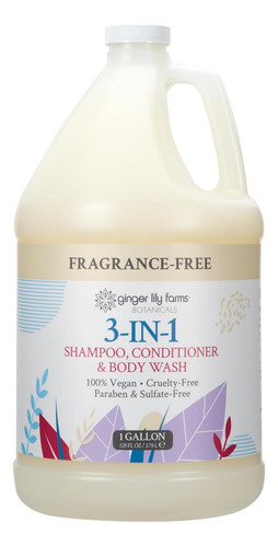 Shampoo, Condicionador E Sabonete Líquido 3 Em 1 Da Ginger L