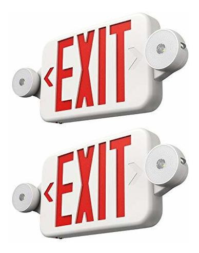 Licht 2 Pack Exit Sign With Emergency Lights Two Led