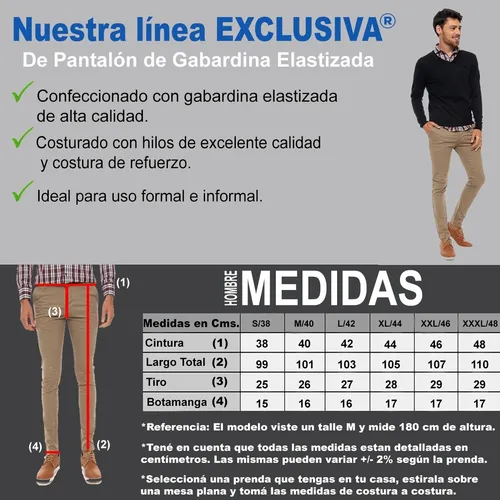 Talle 2 online pantalon hombre