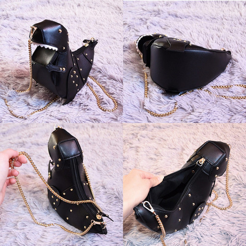 Mujeres Lindo Dinosaurio 3d Bandolera Remache Chic Cadena