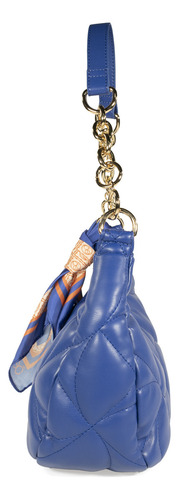 Bolsa Hobo Cloe Para Mujer Mediana Acolchada Con Mascada Color Azul
