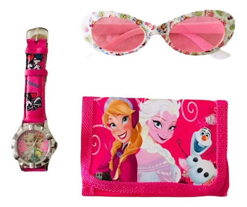 Set De Reloj, Billetera Y Lentes Frozen Para Niñas