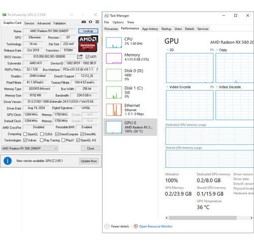 Grafica Rx580 Gddr5 8g Usado Funcionando