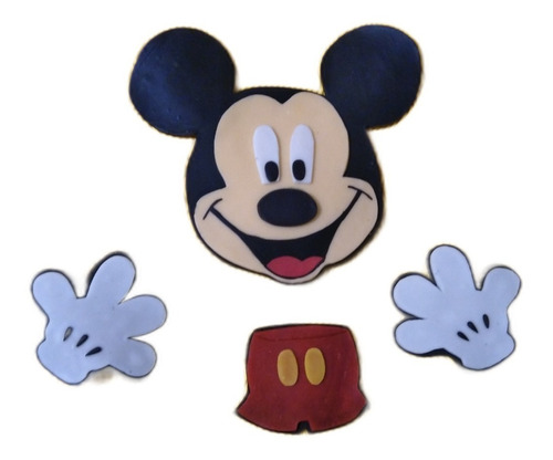 Mickey Y Accesorios Plano Para Torta Porcelana Fria 