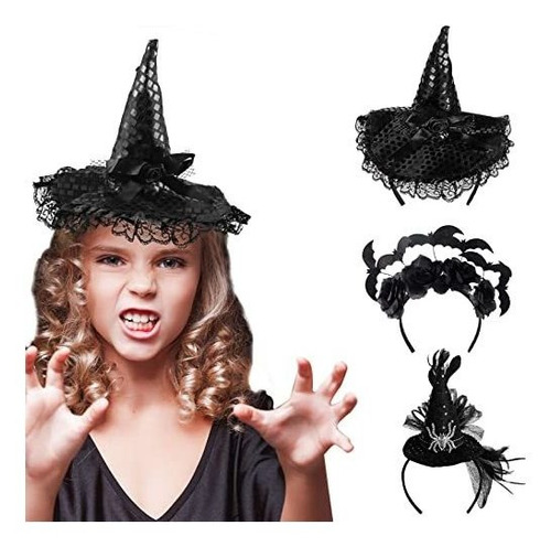 3 Pcs Halloween Witch Headbands, (incluyendo Spider 5zk7k