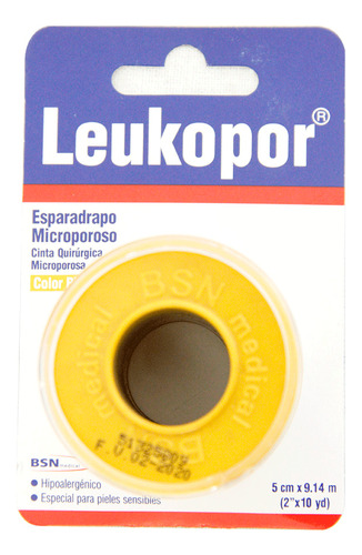 Leukopor Esparadrapo Color Piel 5cm X 9.14m