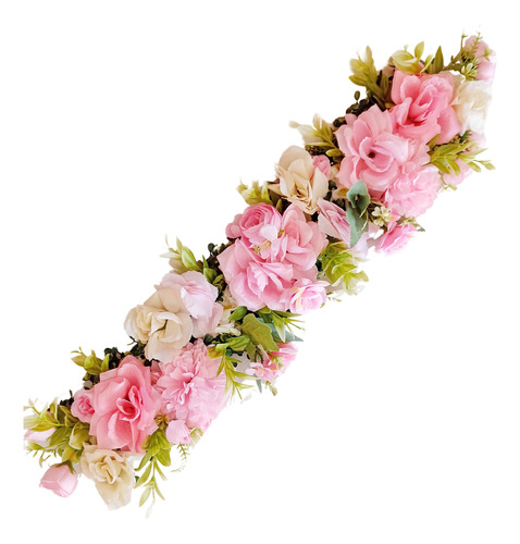 Dúo Mini Guirnaldas Flores Arreglo Floral Rosas 60 Cm C/u