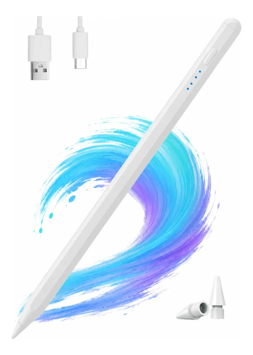 Caneta Pencil Para iPad 6ª 7ª 8ª 9ª 10ª 11ª Geração A16 Air Pro Mini, Palm Rejection, Magnética, Sensor De Inclinação E Ponta Fina