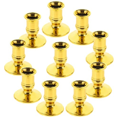 Pedestal Soporte Candelabro Dorado Plastico Para Vela