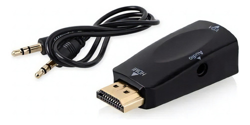 Adaptador Conversor De Hdmi A Vga + Audio Monitor Full Hd