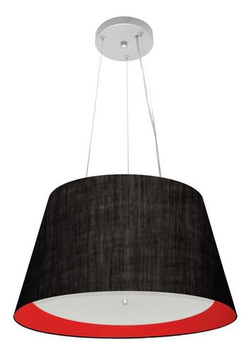 Lustre Pendente Cone Md-4119 40x30cm Preto/vermelho Bivolt