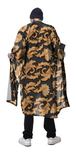 Imagem 4 de 4 de Kimono Haori Estampa Floral Verão Summer Black Gold Style