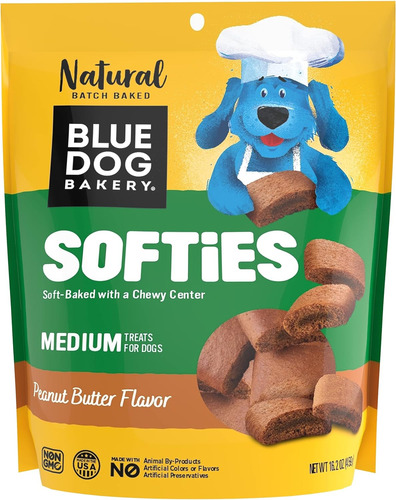 Natural Dog Treats, Softies, Peanut Butter Flavor, 16.2oz Ba