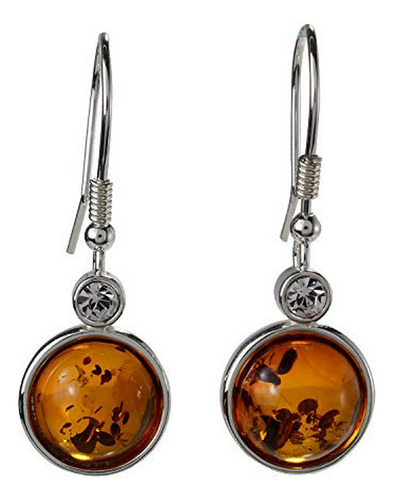 Sterling Silver And Baltic Fish Hook Honey Amber Earrings St