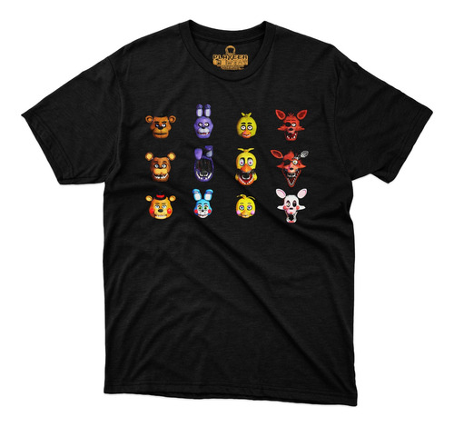 Playera Five Nights At Freddys Caras Video Juego Oso Game