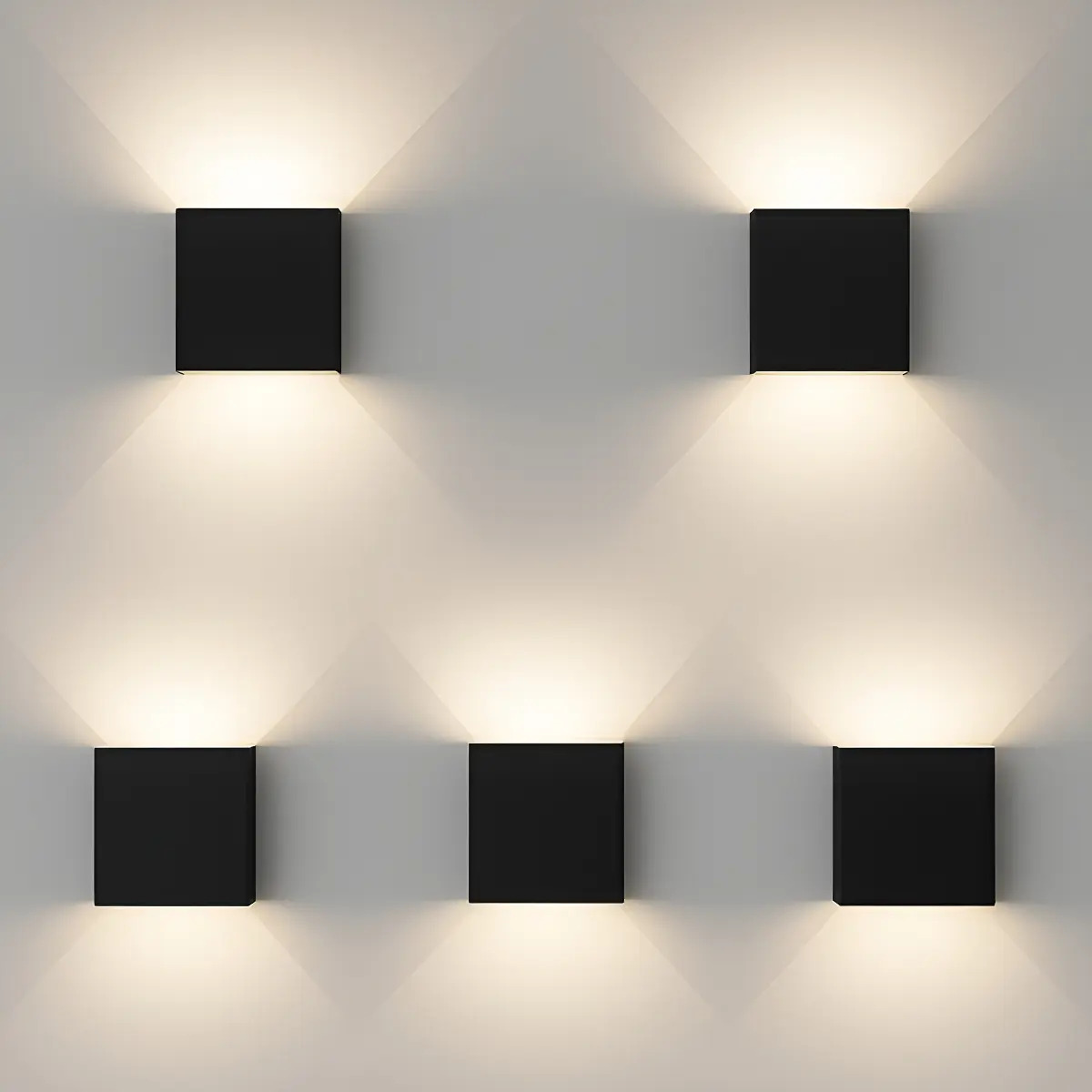 Kit 5 Arandela Led Externa Aura 4w 3000k Ip65 Preto Alut Preto