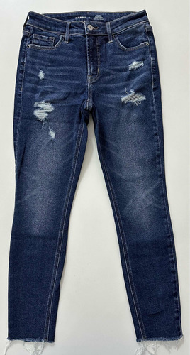 Jean Old Navy Chupin Con Roturas Elastizado Tiro Alto