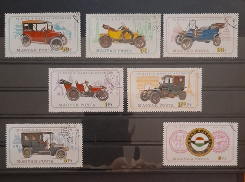 Estampillas Hungria Serie Completa 1975 Autos