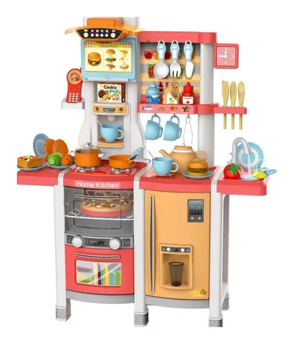 61pzs Juguetes De Cocina Para Ninos Utensilios Cocina Comida Color Rojo