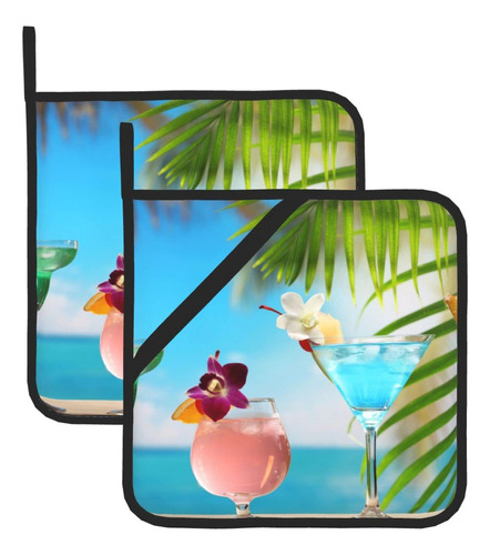 Soporte Cuadrado Aislado Para Bebida Tropical Playa Juego 2