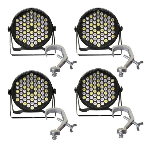 Kit 4 Par Led 60x1 Rgbwa - Jdb605 - Jdb Com 4 Garras 1 Pol