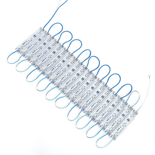 10x Módulos Led 5630 3 Leds 12v Azul Exterior Ip65 Carteles