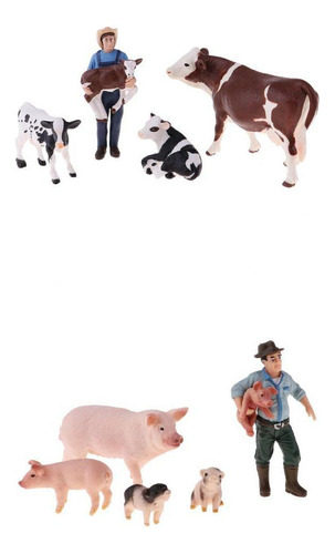 Pigs Happy Cows De Plástico Con Accesorios Para Niños Farmer