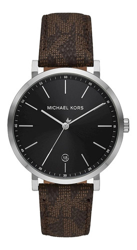 Reloj De Hombre Michael Kors 42 Mm Cod. 6973 Color de la correa Marrón Color del bisel Plateado Color del fondo Negro