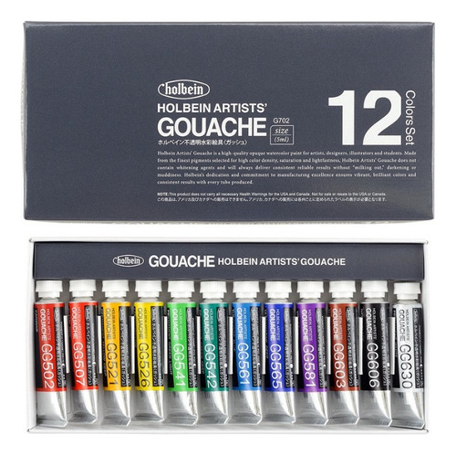 Holbein Tempera Gouache Set 5 Ml 12 Colores