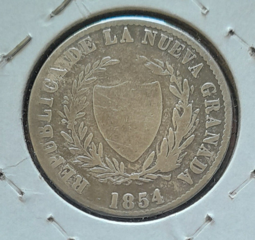 Moneda De Dos Decimos, En Plata, Año 1854, Escasa 