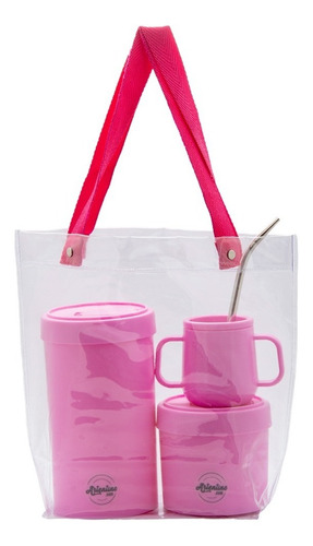 Imagen 8 de 10 de Set 3 Combo Kit Matero Mate Bombilla Yerbera Azucarera Bolso