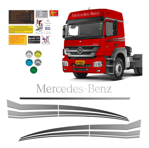 Jogo Mercedes Axor 1933 2019 Adesivo Modelo Original