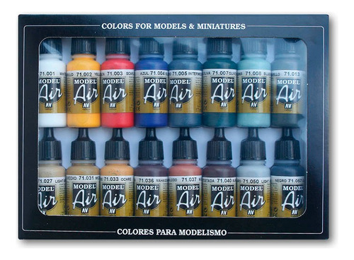 Kit Pinturas Vallejo Set Model Air 16 Colores 17ml