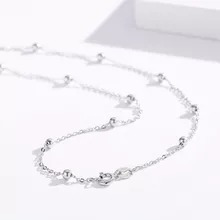 925 Sterling Silver Big Beaded Cross Chain Choker Necklaces