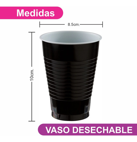 Vaso De Plástico Desechable 12oz Granmark - 80 Piezas