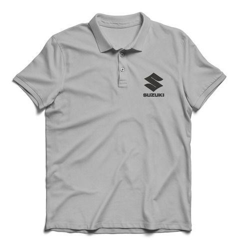 Remera Polo Chomba Hombre Caballero Bordada Logo Suzuki