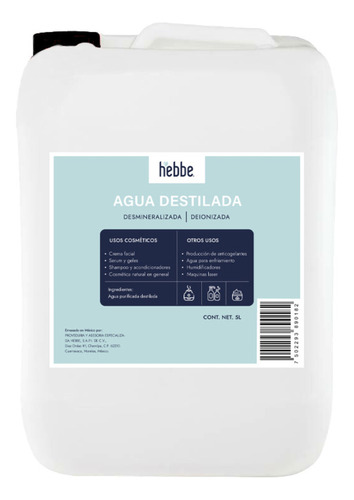 Agua Destilada Alta Pureza 5 Litros