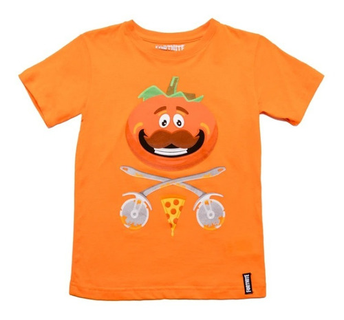 Playera Juvenil Fortnite Cabeza De Tomate Naranja