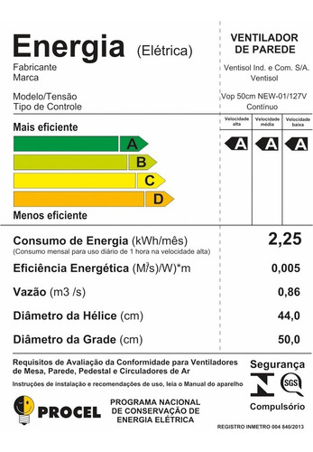 Imagem 5 de 5 de Kit 4un Ventilador Oscilante De Parede 50cm Grade Preto