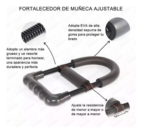Fortalecedor Muñeca Fitness De Ejercitar Antebrazo Ajustable