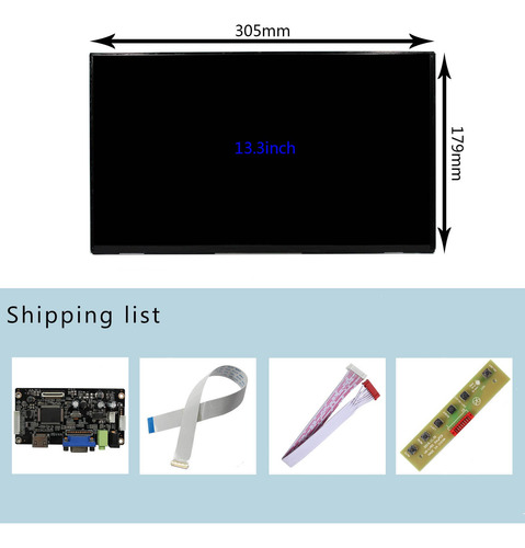 Vsdisplay Visualización Lcd Ips Vs133gf-b001 De 13.3 Pulgada