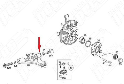 Mercedes B170 1.7 08-11 Original Bucha Externa Bandeja