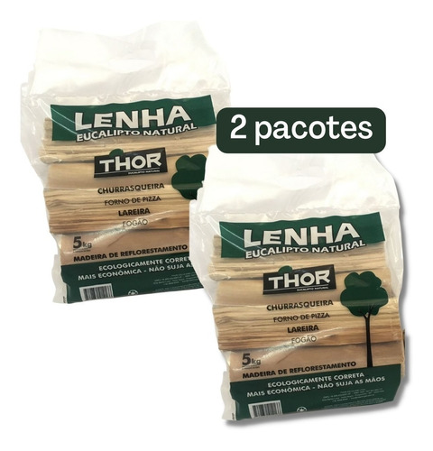 2 Lenhas Churrasco Forno De Pizza Fogueira Lareira Thor 10kg