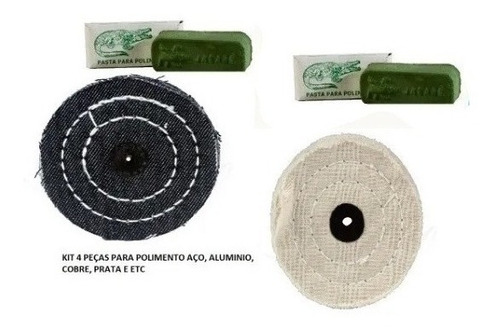 Kit 4 Peças P/ Polimento Aluminio, Cobre, Prata, Aço E Etc