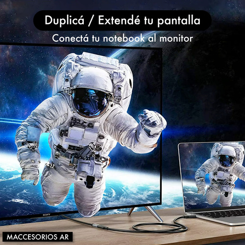 Cable Alargue Usb C - Hembra Macho 2 Metros