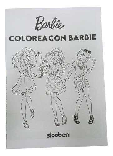 Libro Para Colorear Con Barbie Sicoben