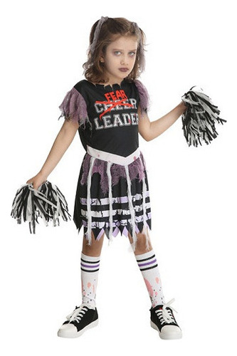 1 Vestido De Animadora Zombie For Fiesta De Disfraces De Halloween For Niñas